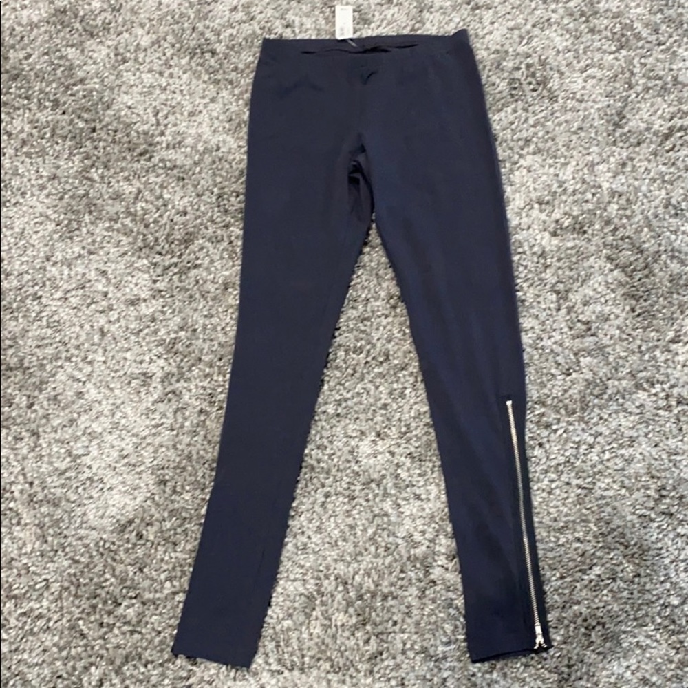 Old Navy medium leggings zippers charcoal gray NWT